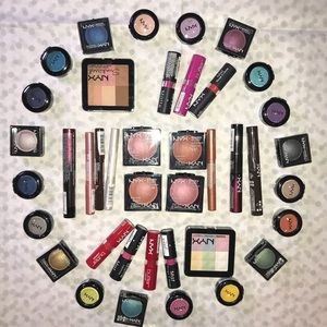 HUGE NYX Makeup Bundle, Eyeshadow Lipstick Blush